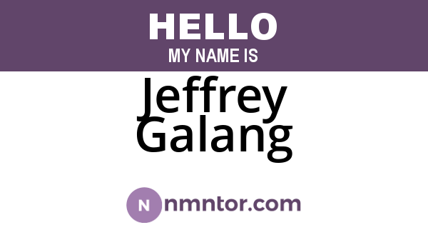 Jeffrey Galang