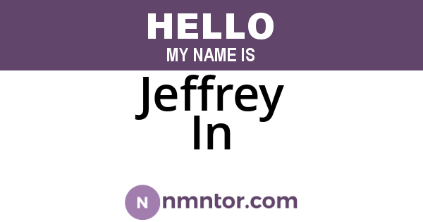 Jeffrey In