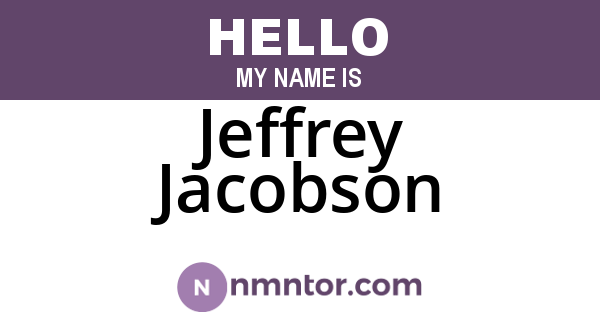 Jeffrey Jacobson