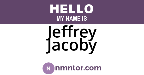 Jeffrey Jacoby