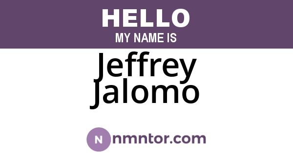 Jeffrey Jalomo