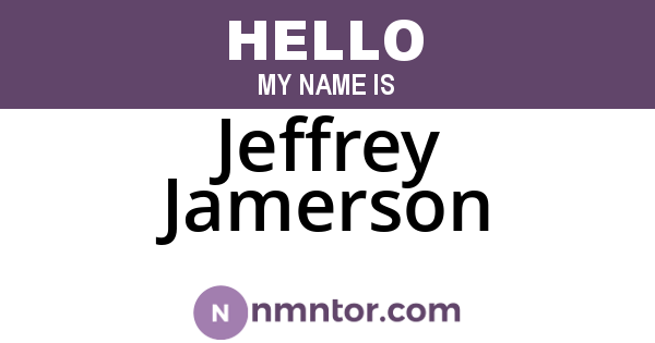 Jeffrey Jamerson
