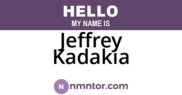 Jeffrey Kadakia