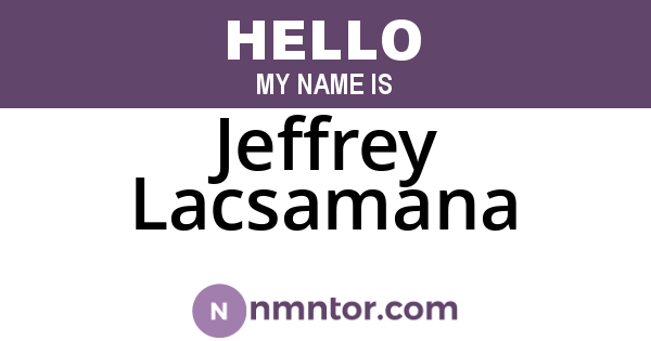 Jeffrey Lacsamana