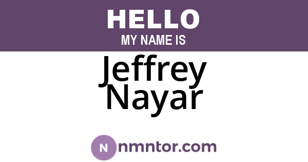 Jeffrey Nayar