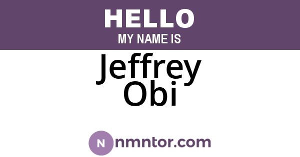 Jeffrey Obi