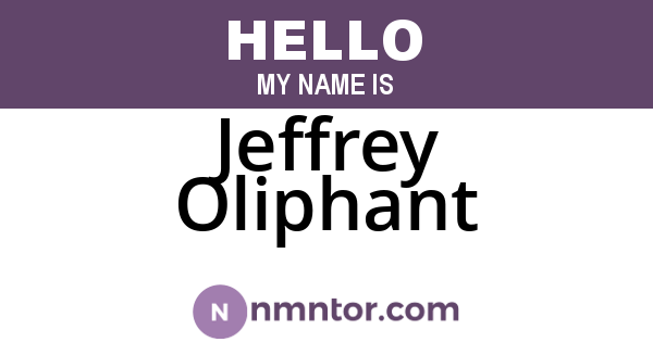 Jeffrey Oliphant