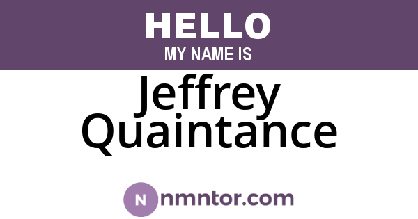 Jeffrey Quaintance