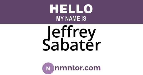 Jeffrey Sabater