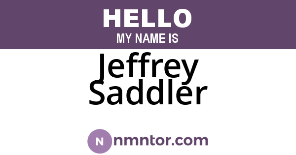 Jeffrey Saddler