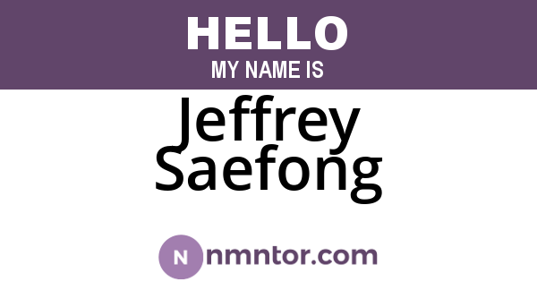 Jeffrey Saefong