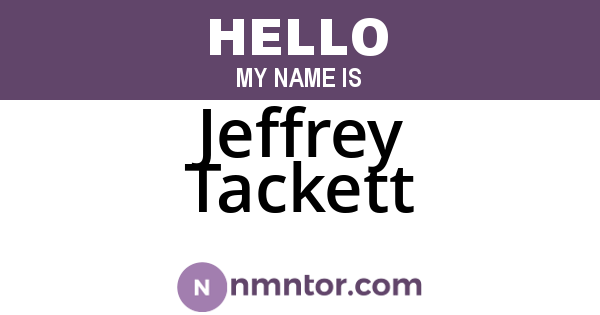 Jeffrey Tackett
