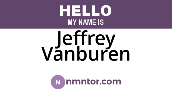 Jeffrey Vanburen