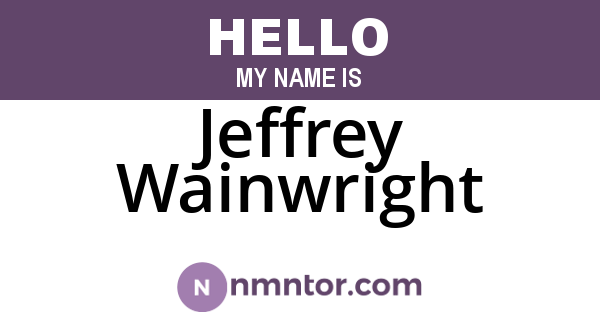 Jeffrey Wainwright