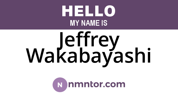 Jeffrey Wakabayashi