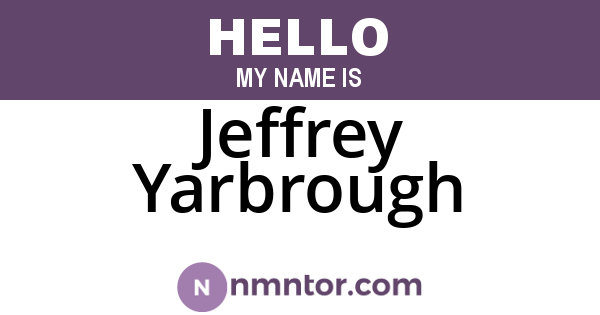Jeffrey Yarbrough
