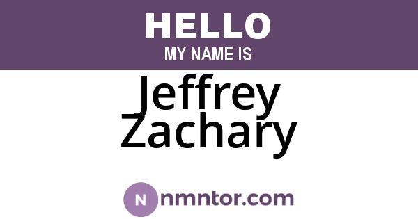 Jeffrey Zachary