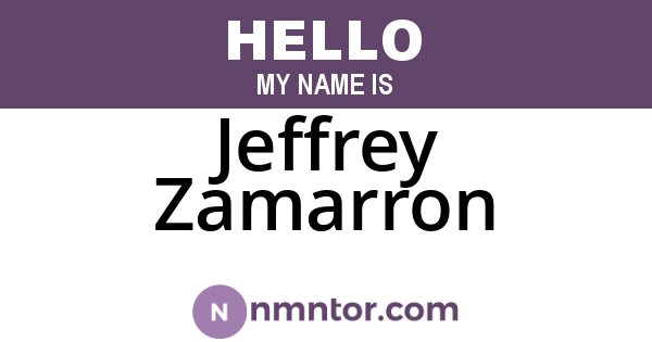 Jeffrey Zamarron
