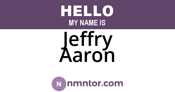 Jeffry Aaron