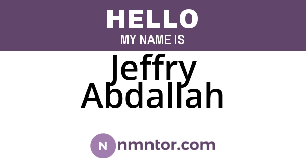 Jeffry Abdallah