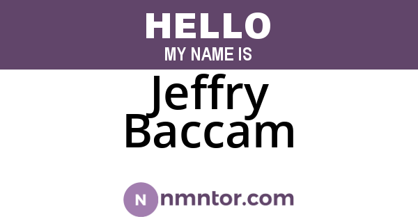 Jeffry Baccam