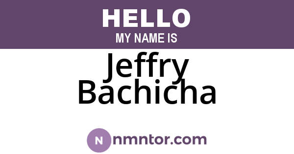 Jeffry Bachicha