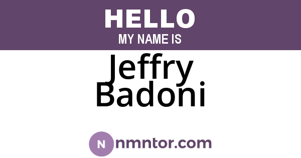Jeffry Badoni