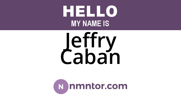 Jeffry Caban