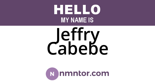 Jeffry Cabebe