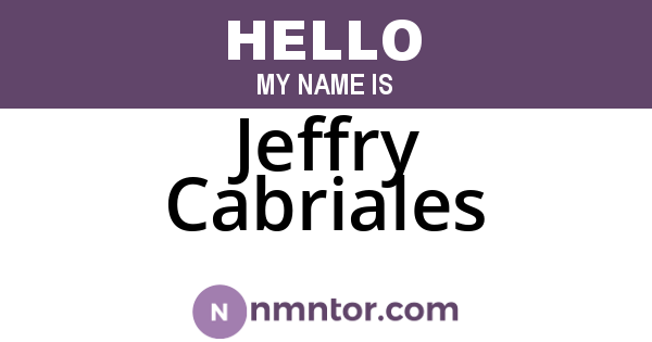 Jeffry Cabriales