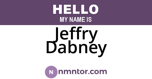 Jeffry Dabney