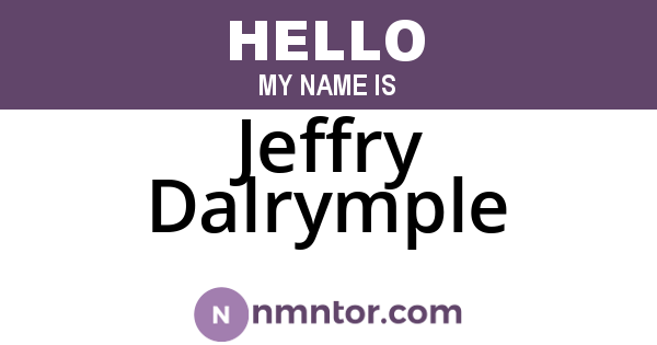 Jeffry Dalrymple