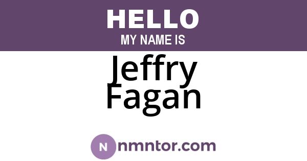 Jeffry Fagan