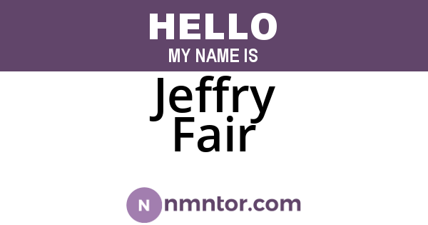 Jeffry Fair