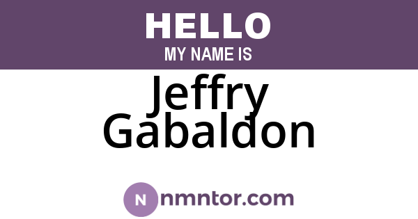 Jeffry Gabaldon
