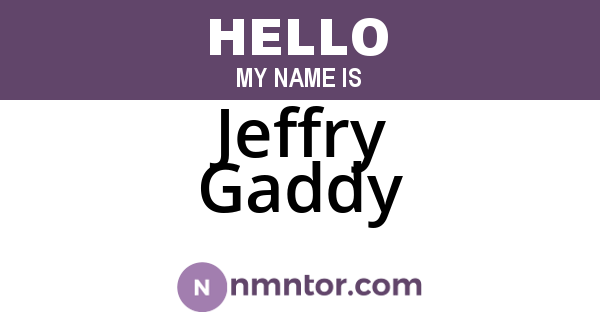 Jeffry Gaddy