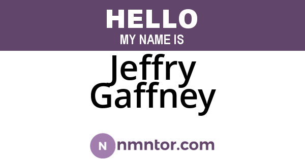Jeffry Gaffney