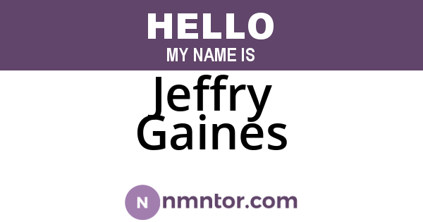 Jeffry Gaines