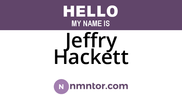 Jeffry Hackett