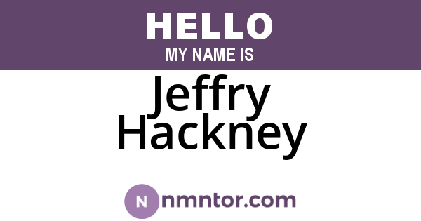 Jeffry Hackney