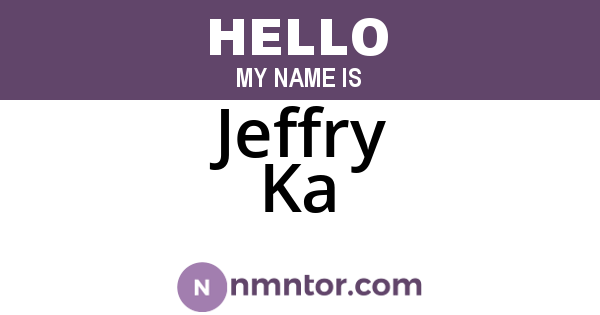 Jeffry Ka