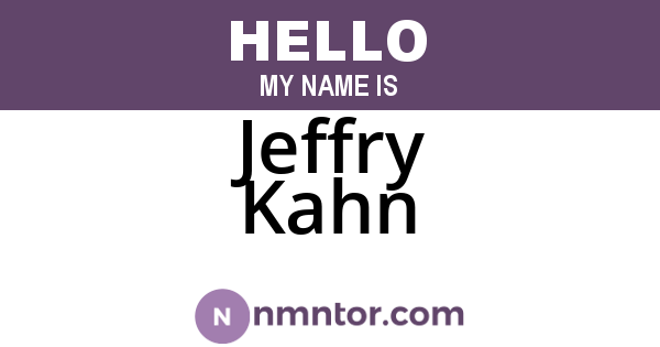 Jeffry Kahn