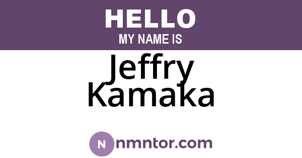 Jeffry Kamaka