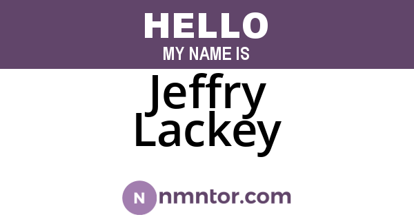 Jeffry Lackey
