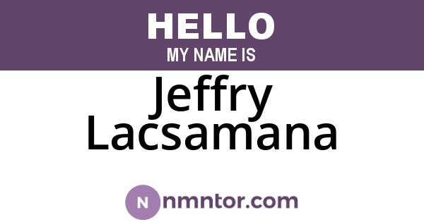 Jeffry Lacsamana