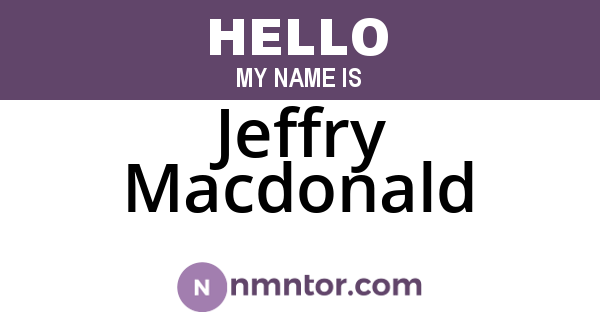 Jeffry Macdonald