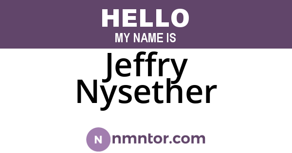 Jeffry Nysether