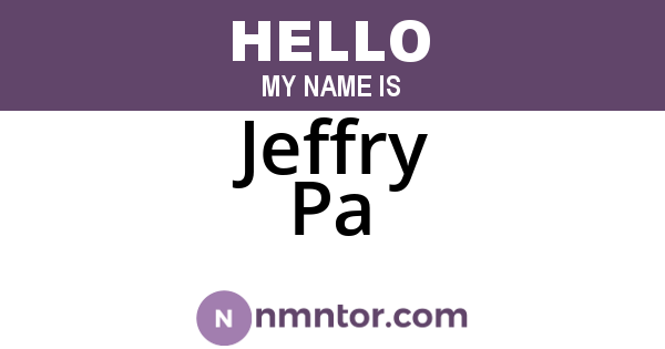 Jeffry Pa