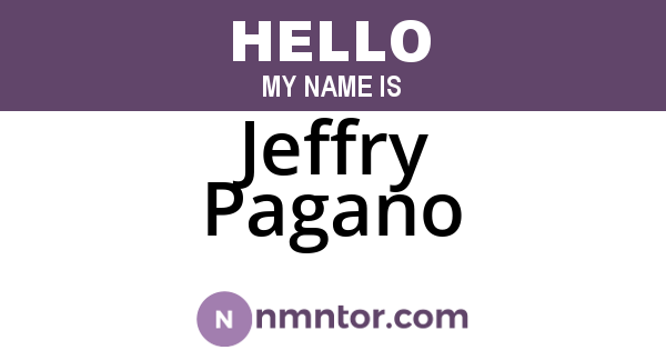 Jeffry Pagano