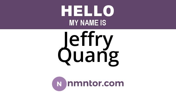 Jeffry Quang